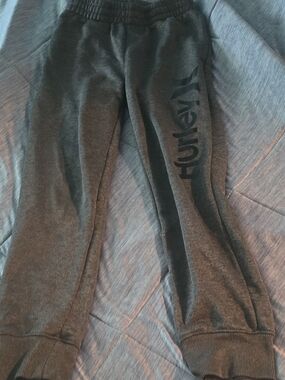 Hurley Dark Gray Girls/Boys Jogger Sweatpants with Logo